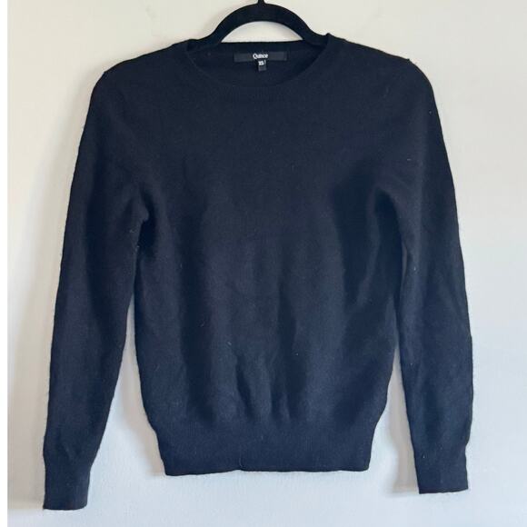 Quince Black Cashmere Crewneck Sweater Women’s XS Long Sleeve Pullover Classic - Picture 1 of 6